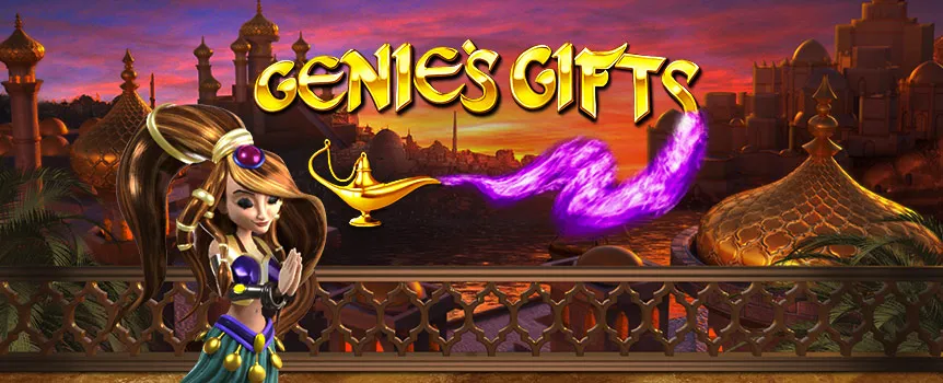 Looking for a pokie that reveals the magic of the Arabian Desert? Rub the reels of the Genie’s Gifts slot machine and discover the riches inside.